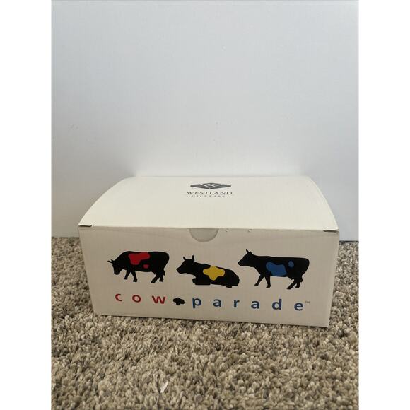 Cow Parade Lullaby Cow Moon & Stars Figurine #9182 2001 Westland Blue Clouds - Picture 7 of 10